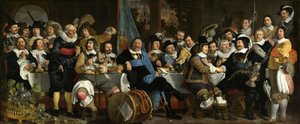 Fejringen af freden i Münster, 18. juni 1648, i hovedkvarteret for armbrænderens borgervagt (St George -garde), Amsterdam